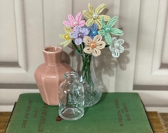Beginner's Beaded Flower Bouquet Craft Kit: Pastel Mini Vase, DIY Hobby