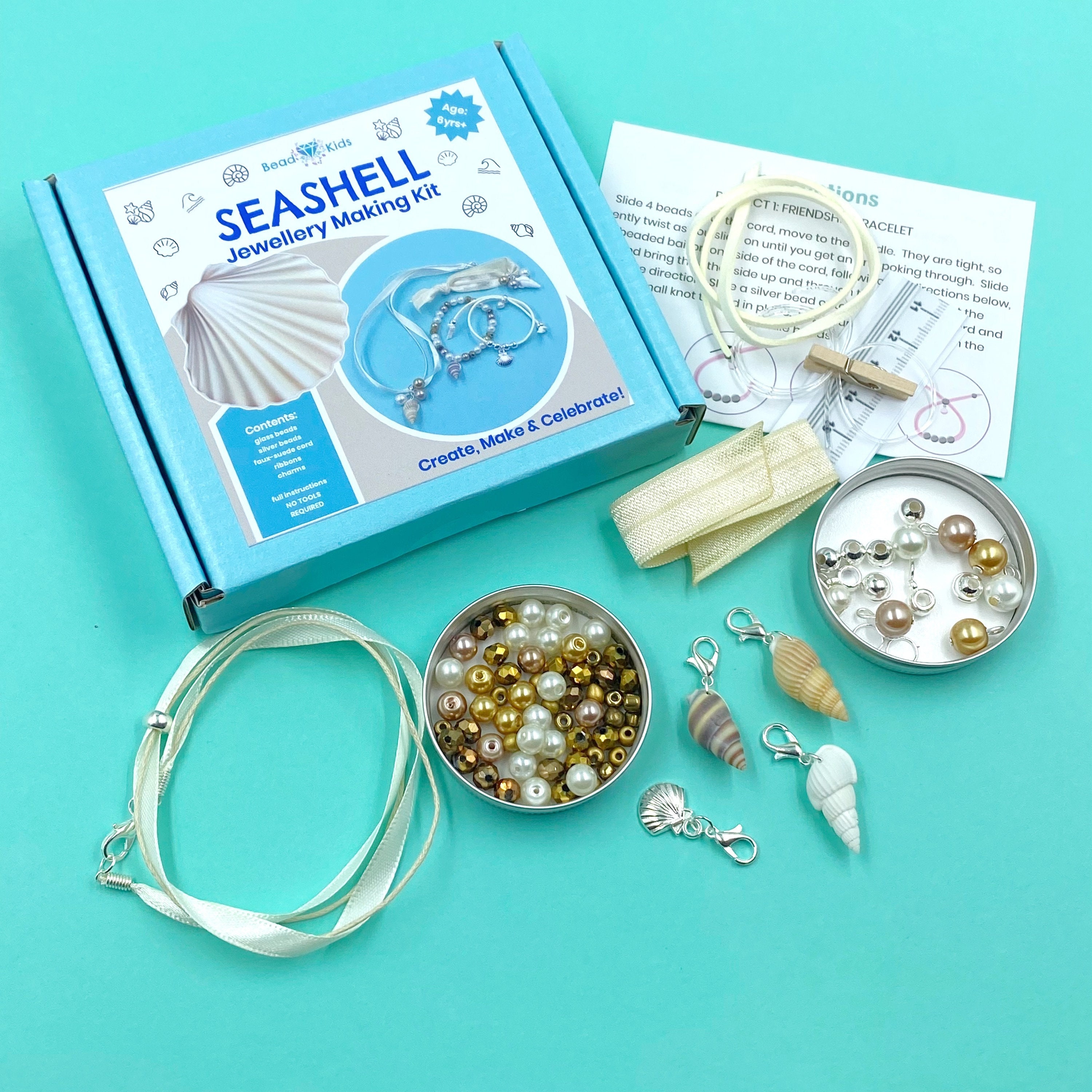 Surfer Bracelet Jewellery Making Kit for Kids, Friendship Bracelet UK,  Children's Craft Set, Gifts for Boys Age, Children's Craft Kits, DIY 