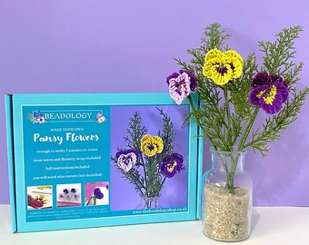 Pansy Flower Craft Kit - French Beaded Flowers