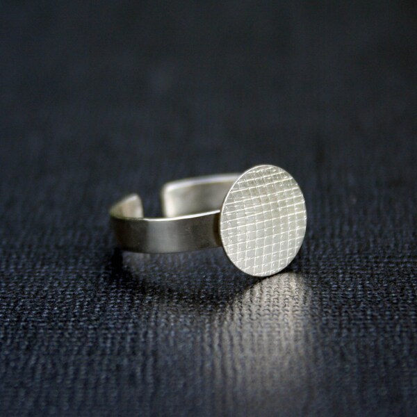 12mm disc 925 sterling silver ring blank, adjustable ring base, diy glue pad ring findings, stone rings.