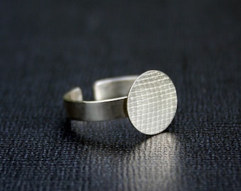 12mm disc 925 sterling silver ring blank, adjustable ring base, diy glue pad ring findings, stone rings.