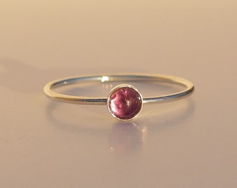 925 Silver ring with amethyst stone, thin ring, elegant, minimalist, stackable ring.