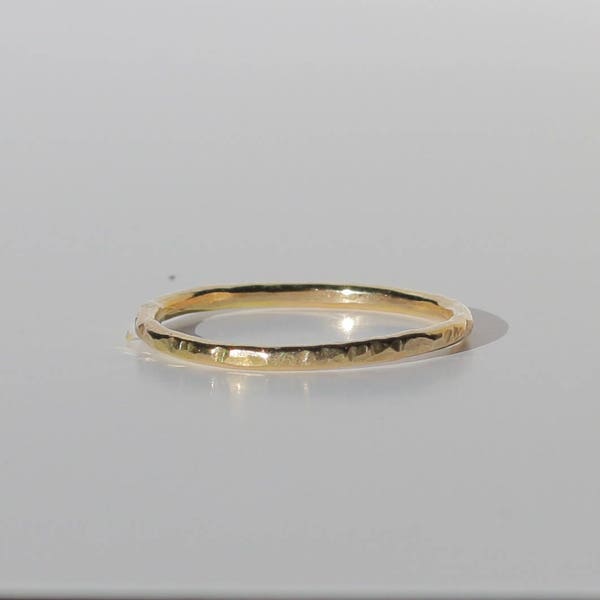 14kt Gold-filled stackable skinny ring, Hammered, Minimalist, Elegant, dainty ring, geometric band