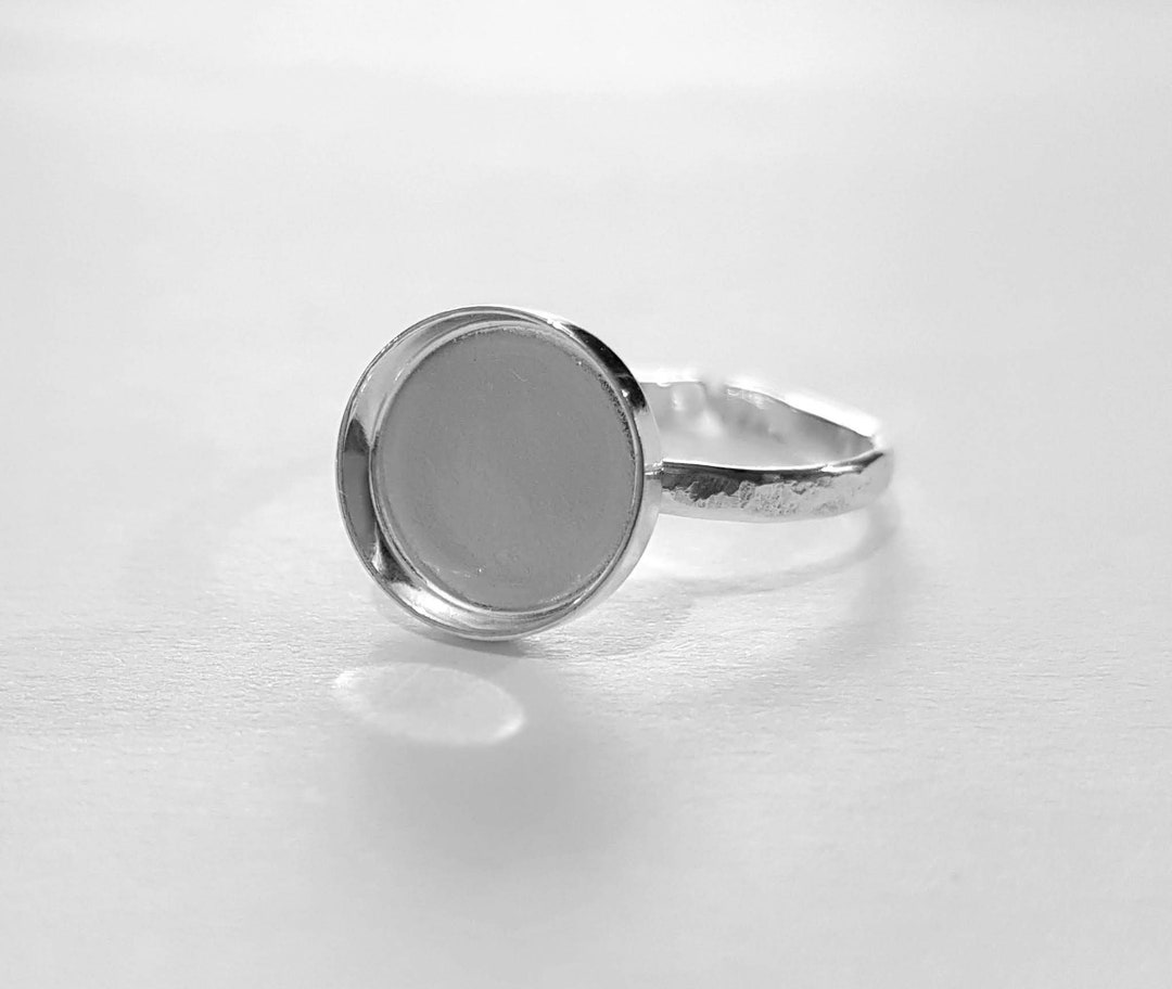 10mm Round Bezel 925 Sterling Silver Ring Base With 2mm Etsy