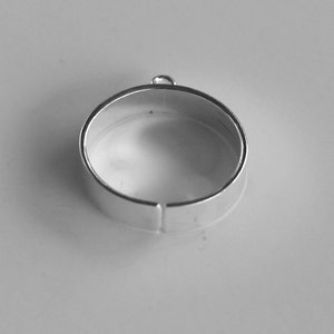 One loop 925 adjustable ring blank, Charm ring base 925 sterling silver, diy ring image 3