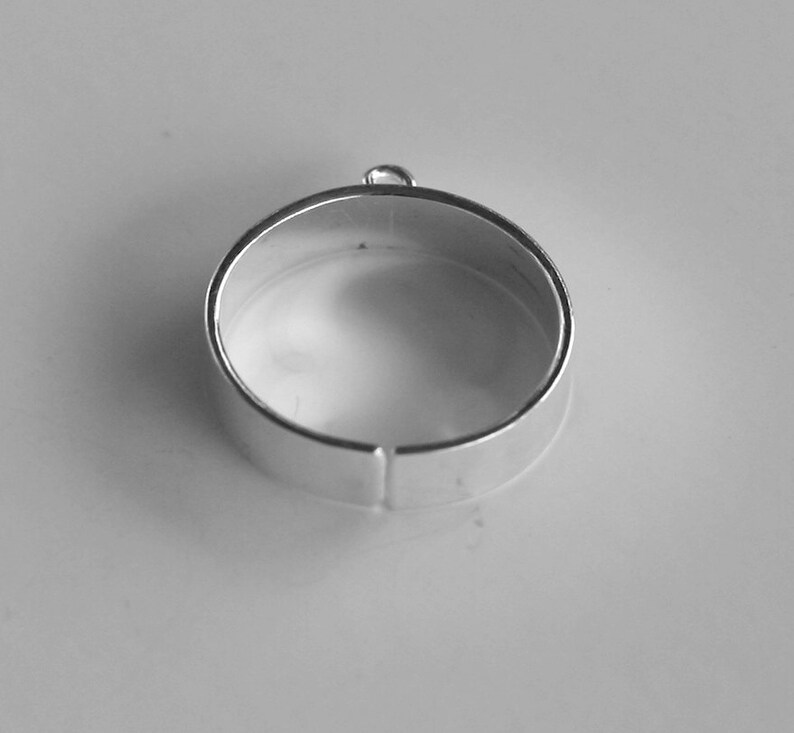 One loop 925 adjustable ring blank, Charm ring base 925 sterling silver, diy ring image 3