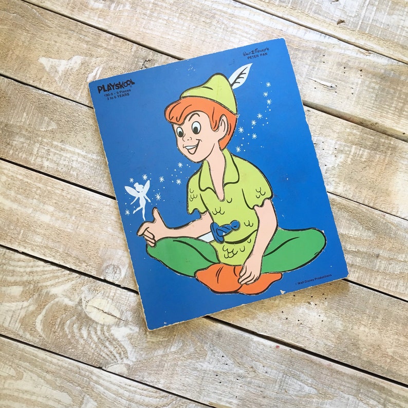 Vintage 1980s Walt Disney/'s Peter Pan Playskool Children/'s Jigsaw Puzzle