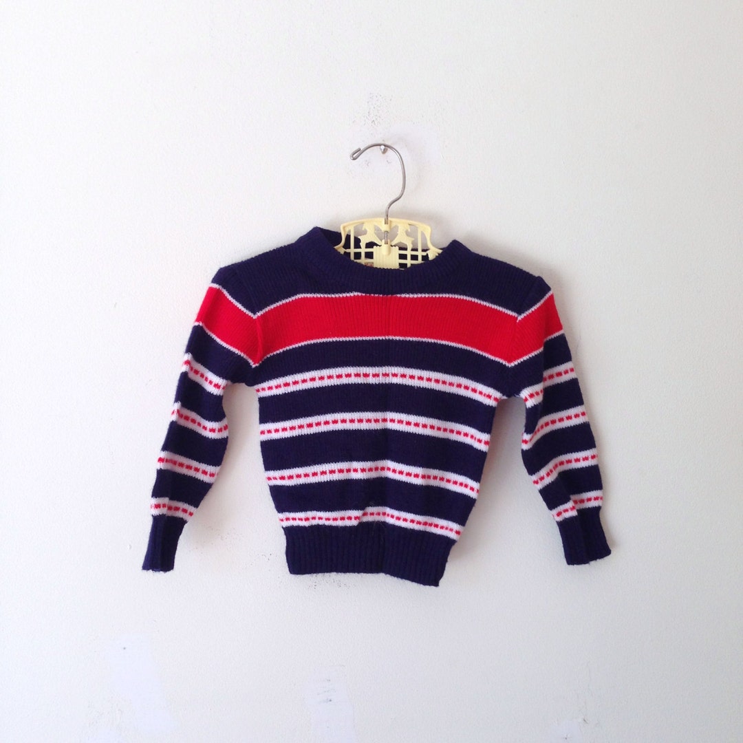 Vintage Bold Striped Knit Sweater size 12 Months - Etsy