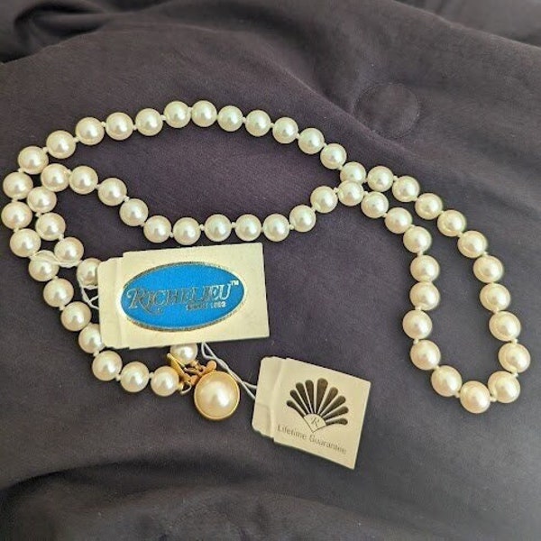 Vintage Richelieu Pearl Necklace-Never used-tags