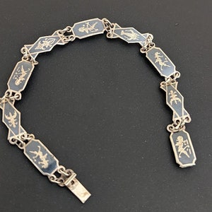 Vintage Siam Sterling and Enamel Bracelet