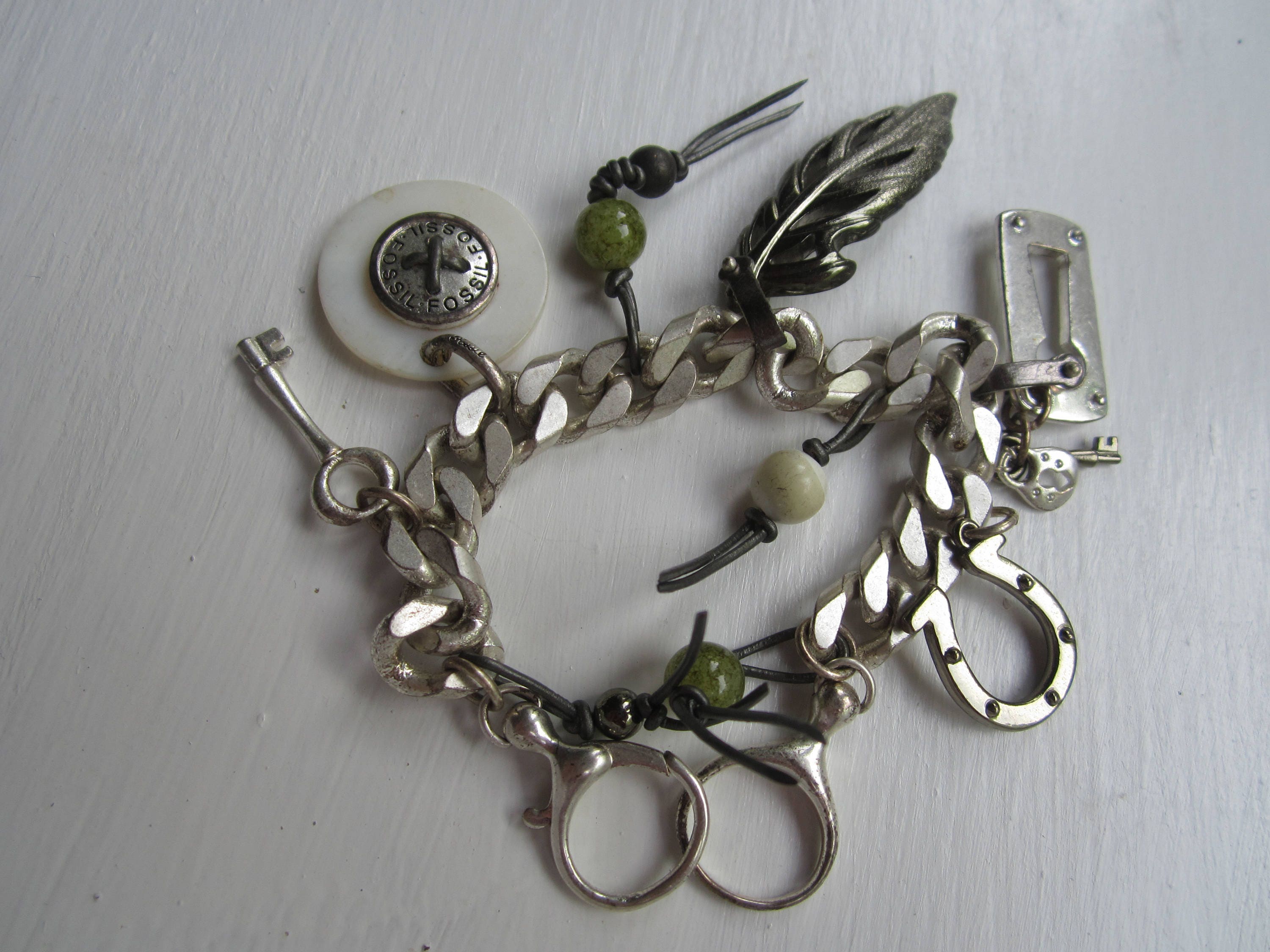 Vintage Fossil Charm Bracelet FREE SHIPPING US Etsy UK