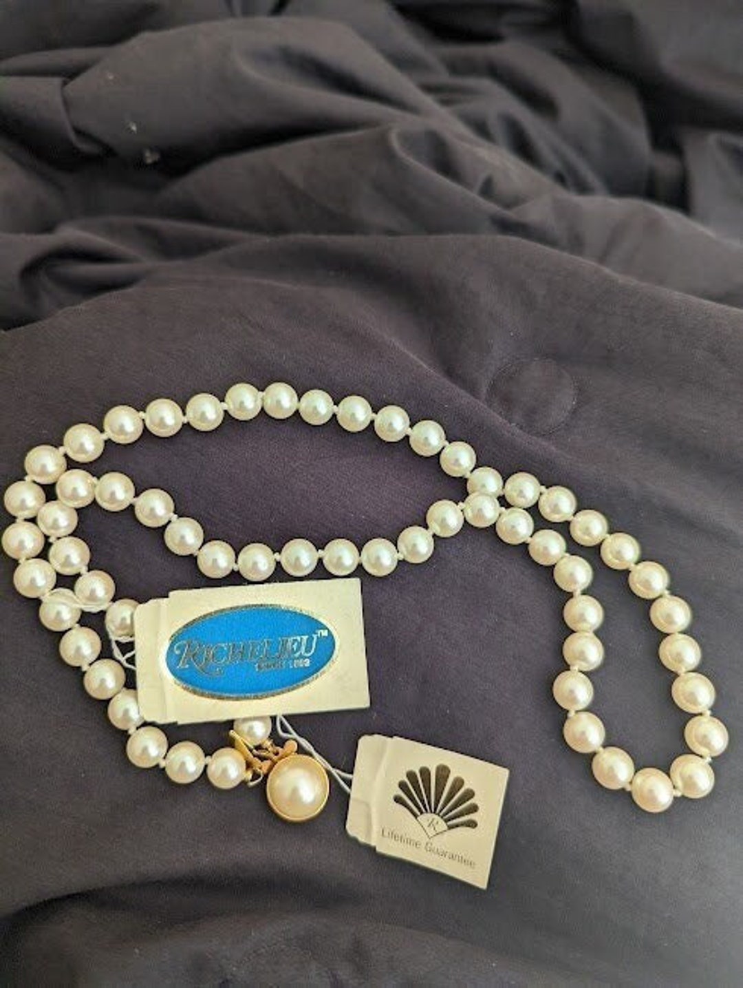 Richelieu | Jewelry | Vintage Richelieu Pearl And Pansies Necklace |  Poshmark