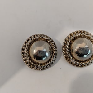 Outstanding Vintage 1980&#39;s Sterling Silver Statement Clip Earrings