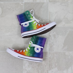 Chuck Taylor All Stars-Converse High Rise shoes-Rainbow Converse-Converse running shoes-Converse All Star-Hand Dyed Converse