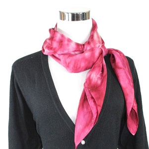 Hand painted silk square scarf, 44&quot;x44 Marsala red/burgundy tie dye scarf, OOAK and ready to ship