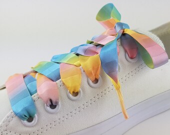Pastel rainbow shoelaces Clearance