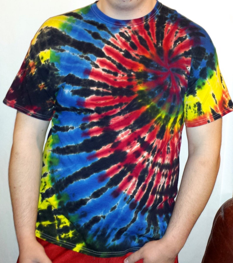 Black Backed Tie Dye T-shirt Rainbow Swirl Tie Dye Men's - Etsy