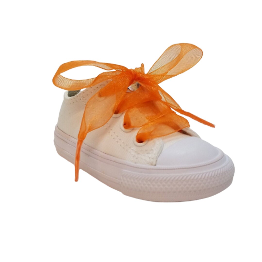 Pair of Orange Shoelaces Wedding Shoelaces 7/8 Inch Organza Etsy