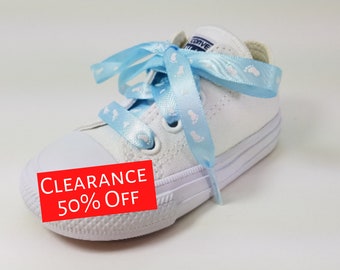 Clearance Satin laces, Baby shoelaces, 3/8 inch satin laces, tennis shoelaces, Satin ribbon shoelaces, satin footprint shoelaces