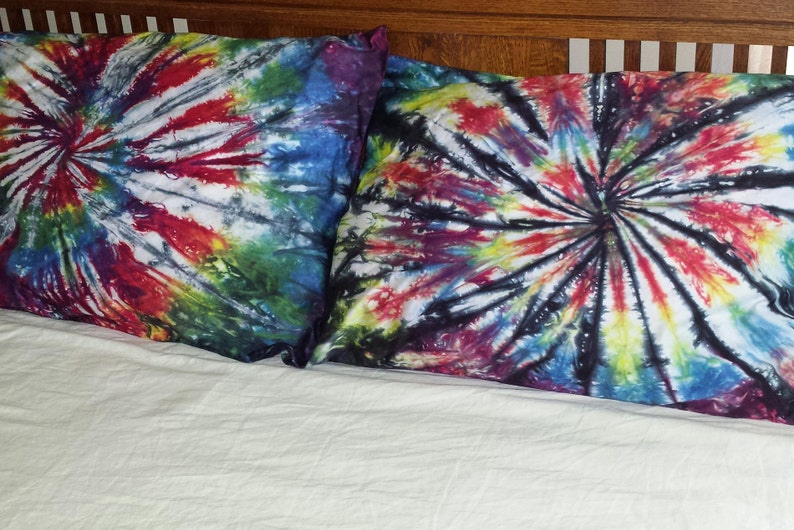 Tie Dyed Cotton Pillowcase Set of Two Pillow Cases 600 Etsy