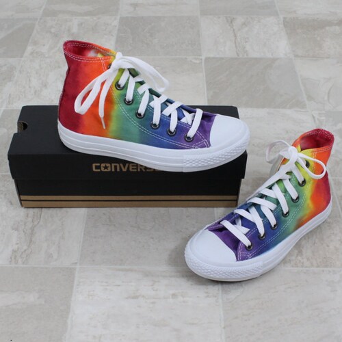 Chuck Taylor All Stars Converse High Top Shoes Rainbow - Etsy