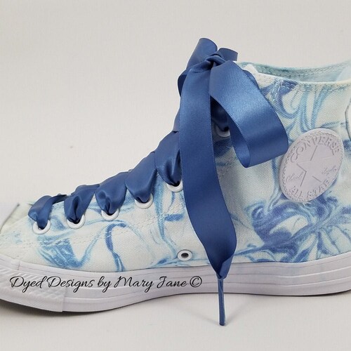 Chuck Taylor All Stars Dyed Converse Shoes Blue Marble - Etsy