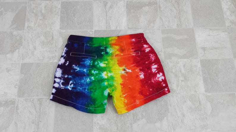 Tie dyed cotton shorts 5 hem rainbow shorts hand dyed | Etsy