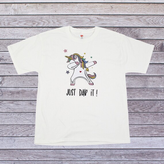 Graphic Tees Tee Shirt Licorne Dab Dabbing Unicorn Shirt, Just - Main Image