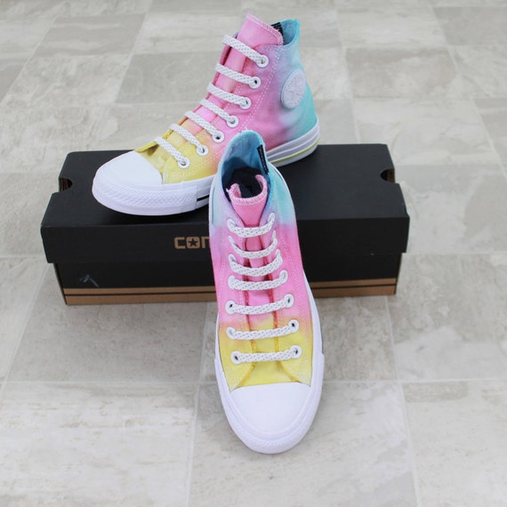 pink and yellow converse