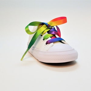 Pair of Satin laces, Wedding shoelaces, 3/8 inch satin laces, Satin ribbon shoelaces, Rainbow satin laces, Ombre rainbow laces