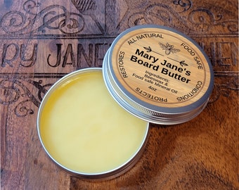 Cutting Board Butter, wood conditioner, cutting board restorer, Beeswax and mineral oil butter, food safe wood conditioner, 4oz tin