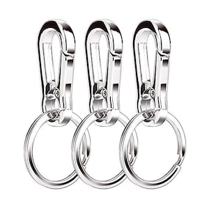 Silver toned Metal Carabiner Clip,  Key ring Key chain,  Key Ring Chain, Purse clip, scarf clip for purse, purse carabiner