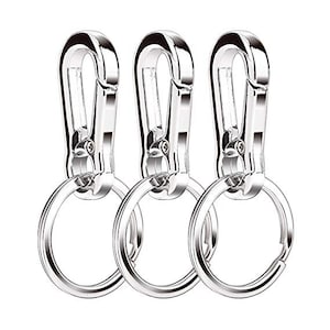 Carabiner key chain attaches to your bag or briefcase. Spring-hinge allows  easy release of the clip and quick access to keys. Carabiner key chain  mimics the look of the climber clip but