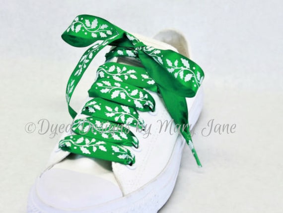 white satin shoelaces