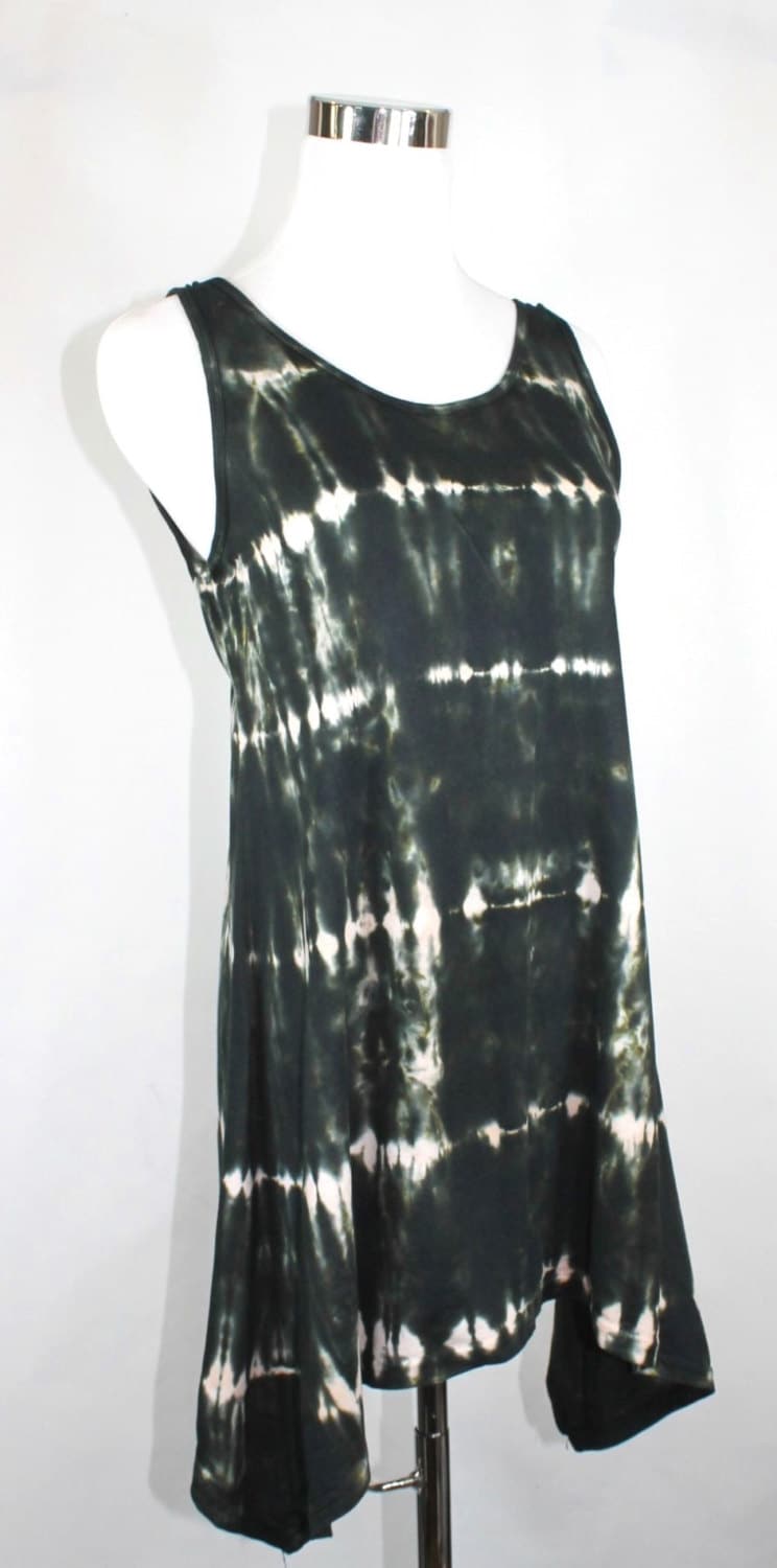 Boho Hand Tie-Dye Spandex Summer Cami Tank Tunic T-Shirt Swing Dress