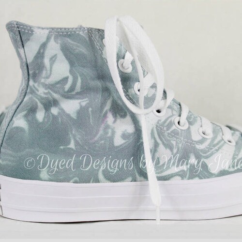 Chuck Taylor All Stars, Converse high top shops shoes, Gray marble converse, hand dyed marbled converse, converse all star, Tie dyed shoes