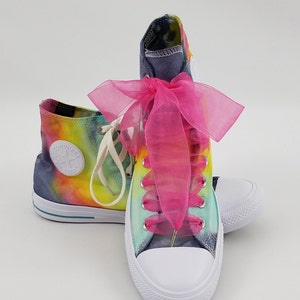 Counter Climate Converse, Converse high top shoes, hand dyed converse, Pastel Rainbow converse, converse all star, Men&#39;s size 9 shoe