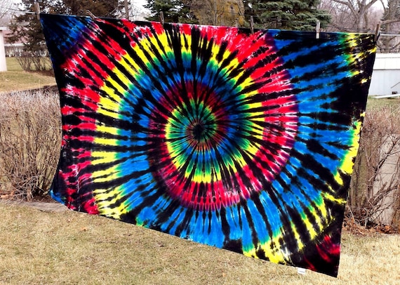 Rayon Sarong, 44"x72" tie dye sarong, bright colored beach wrap, Swirl tie dye sarong, wall hanging, lap blanket, bed throw, wall tapestry
