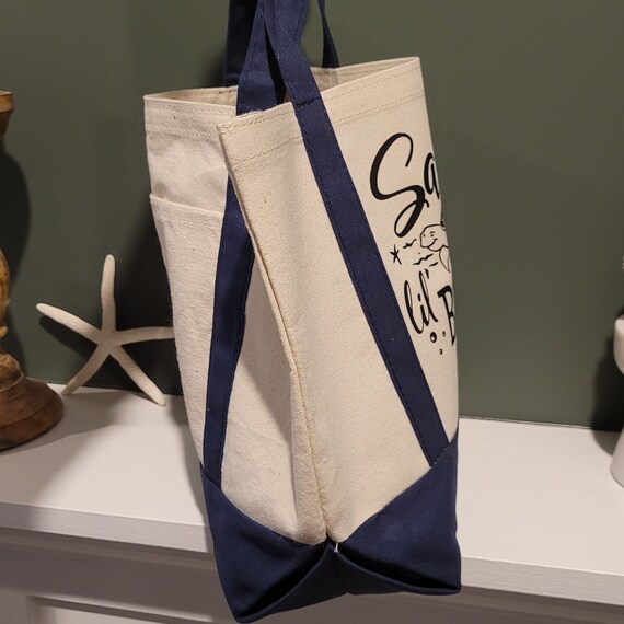 Small Canvas Bag Salty Lil Beach Bag Beach Bag Small Beach Bag