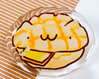 Pineapple Bread Bun Pin: Asian Food Art, Collectible Acrylic Pin