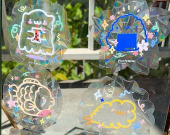 Asian Food Suncatcher Bundle: Kawaii Rainbow Window Clings (Set of 2)