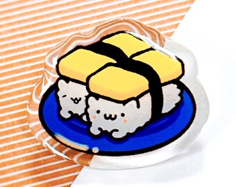 Egg Tamago Sushi Pin: Collectible Acrylic Food Art