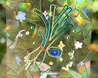 Negi Scallion Sun Catcher: Kawaii Asian Food Window Cling