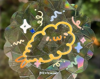 Tempura Shrimp Sun Catcher: Kawaii Rainbow Window Cling