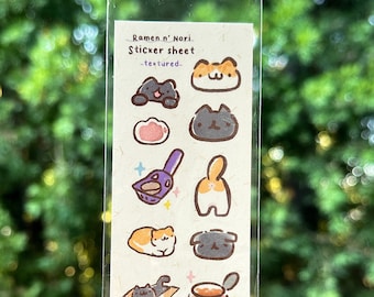 Mini Cute Cats Texture Sticker Sheet for Hobonichi Bullet Journal