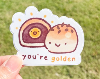 Egg Yolk Pastry Sticker, Kawaii Moon Cake Food Sticker