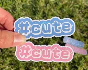 Kawaii Cute Vinyl Sticker - Holographic Asian Saying, Laptop Decal