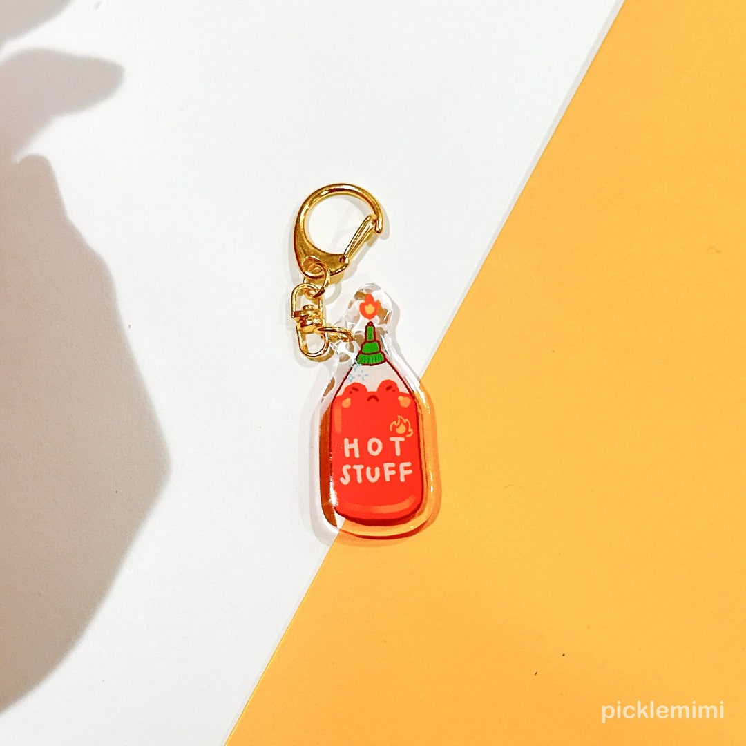 Siracha Hot Sauce Keychain| Asian Food Grocery Cute Art Charm Thai ...