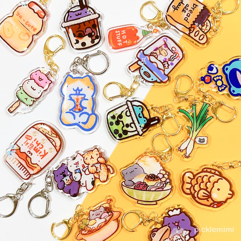 Kawaii Cat Curry Box Keychain | Asian Food Art Charm - Etsy