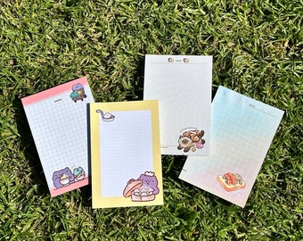 Cute Food Art Memo Pad Set:  / Cute Food Stationery Paper/ Cozy School Office Supply